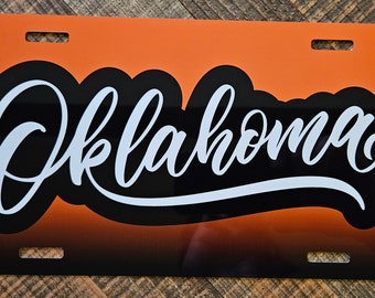 Oklahoma Orange License Plate