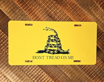 Gadsden Flag License Plate - Bright Yellow Don't Tread On Me Design, O - Jass Graphix - Foto 7