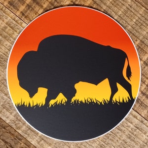 Round Bison Sunset Decal