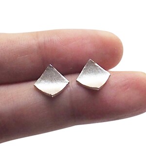 Silver earrings, Square earrings, Minimalist earrings, Simple stud earrings, Curve earrings, Dainty studs, Sterling silver stud earrings