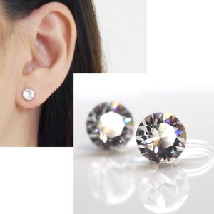 Swarovski Crystal Clip on Earrings Swarovski Wedding Invisible