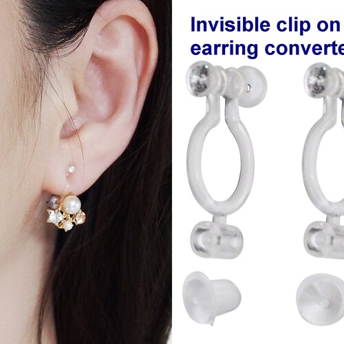 Gold Clip on Earring Converters Pierced to Clip Crystal Etsy