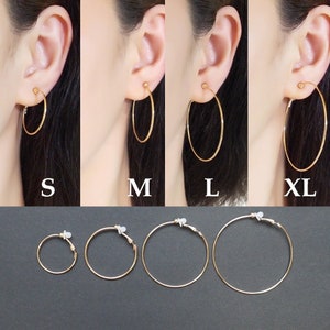 Large clip 2025 on hoop earrings