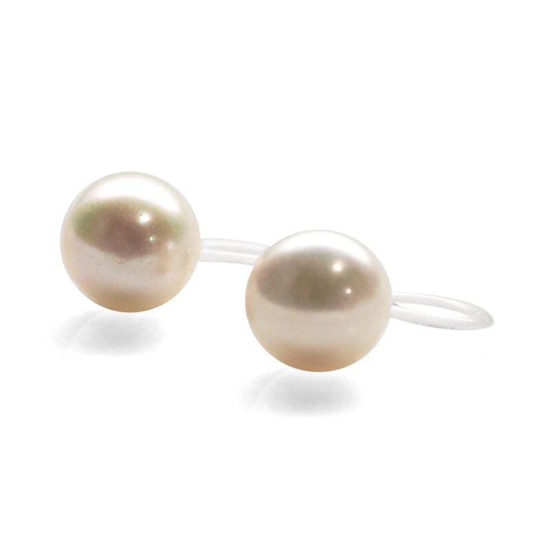 Freshwater Pearl Clip on Earrings Grade AAA Bridal White Etsy