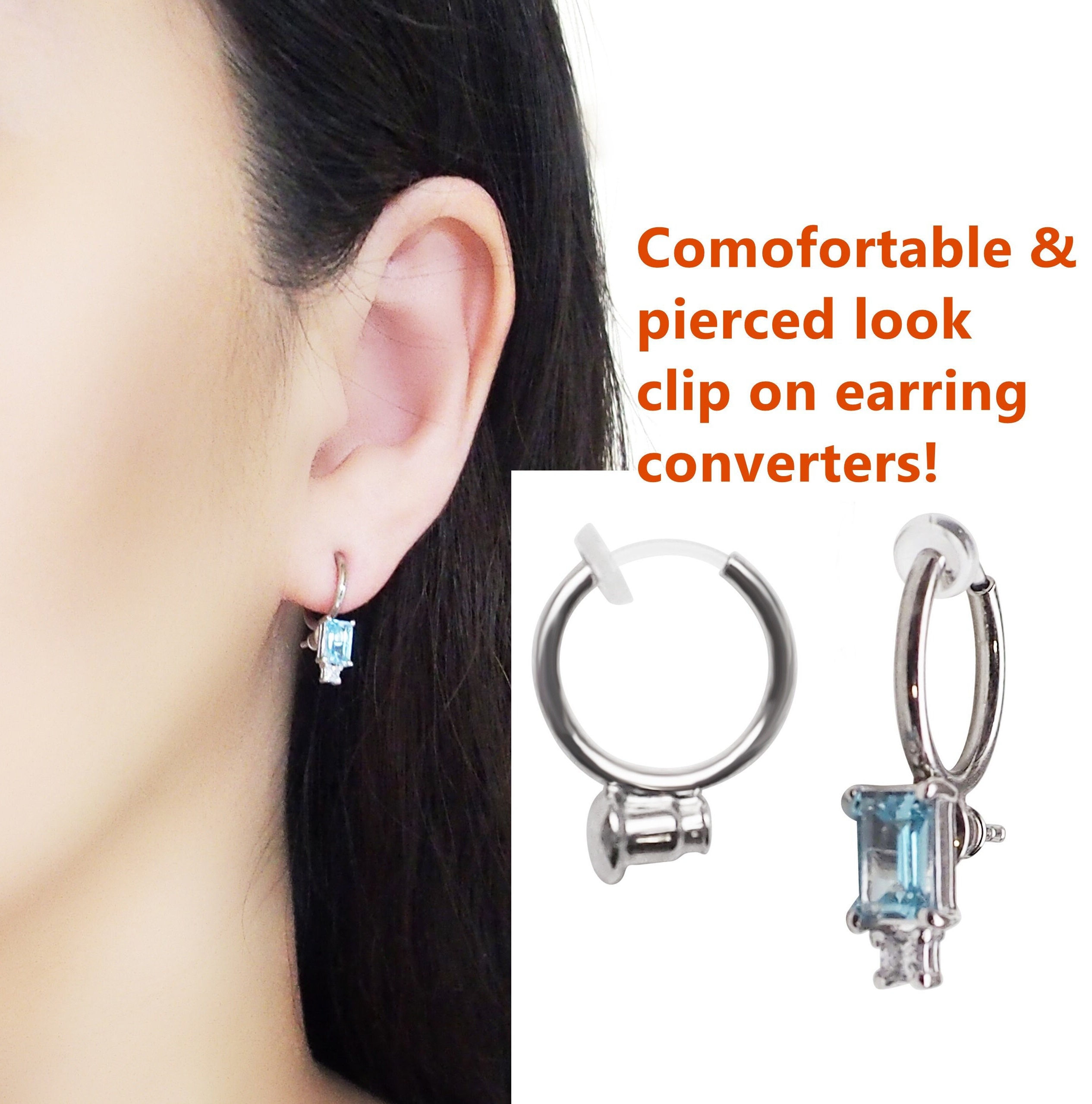 Comfortable Silver Invisible Clip on Earring Converters Japanese