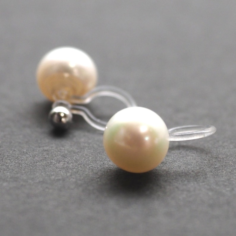 Freshwater pearl clip on earrings Grade AAA bridal white Etsy