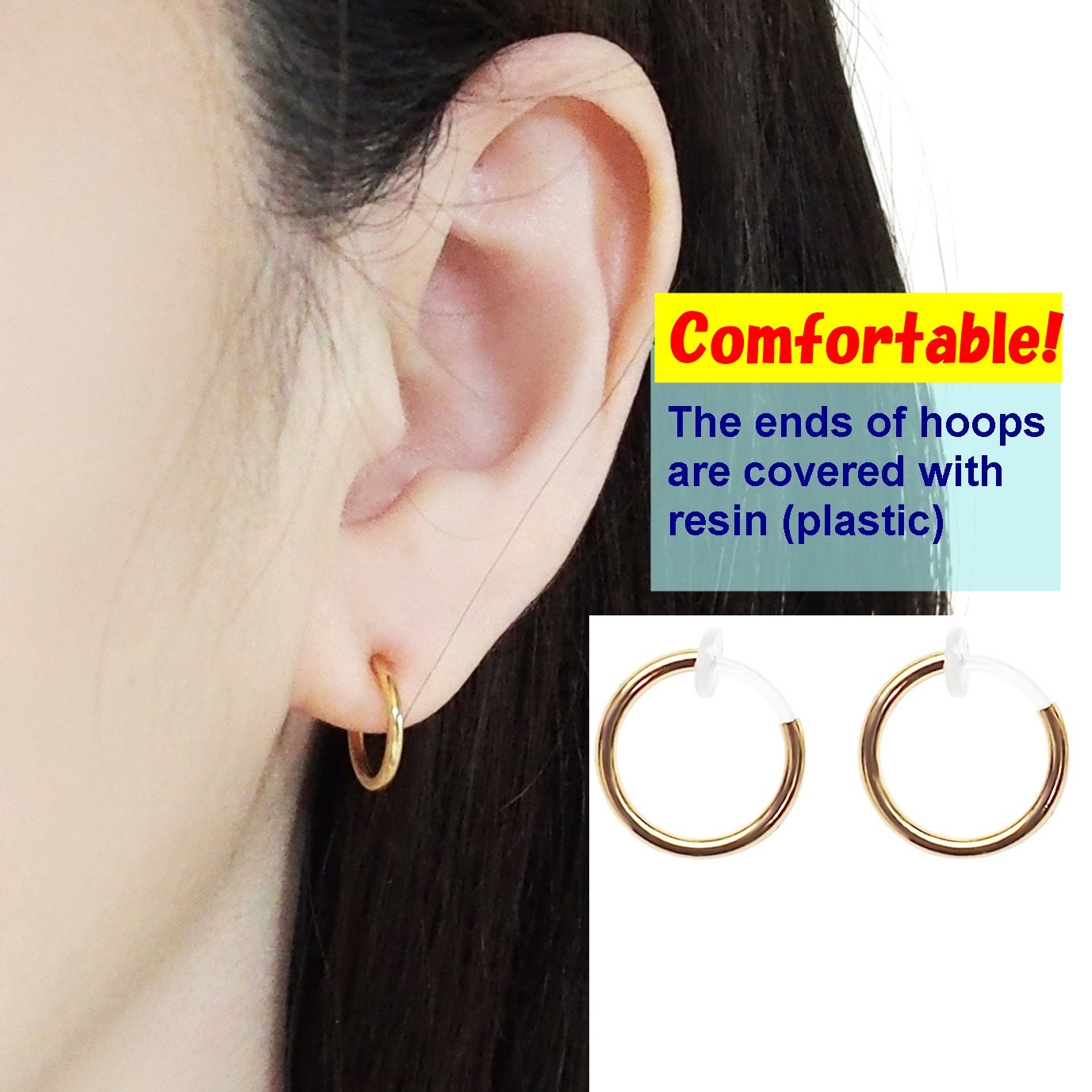 Plastic Earrings Gold Earrings Hoop Earrings Rhinestone 