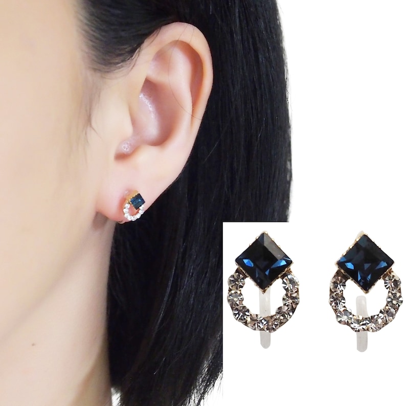 swarovski crystal clip on earrings