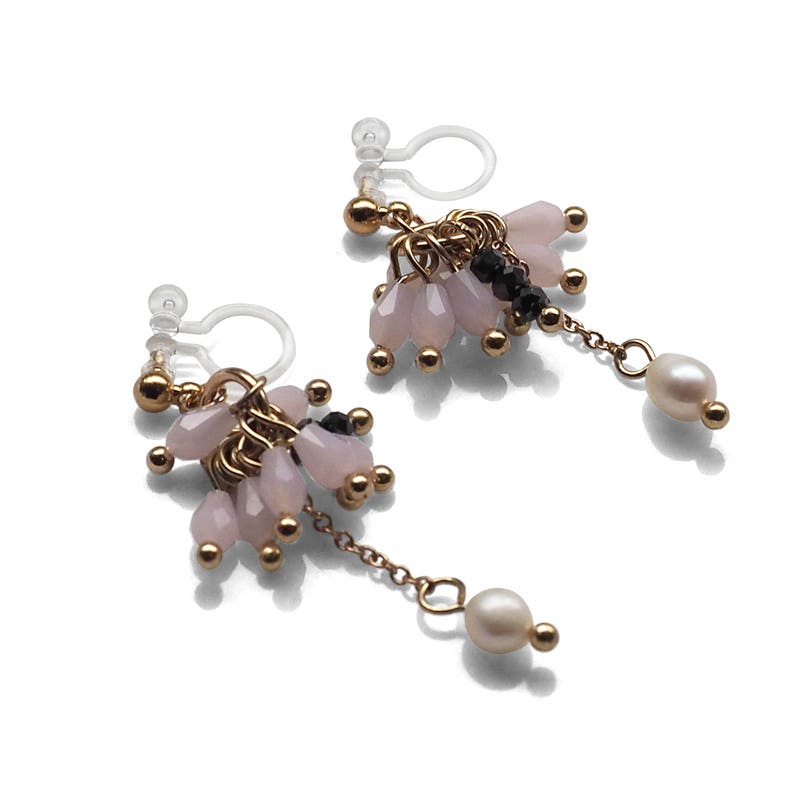 Invisible Clip on Earrings Dangle White Freshwater Pearl Clip Etsy