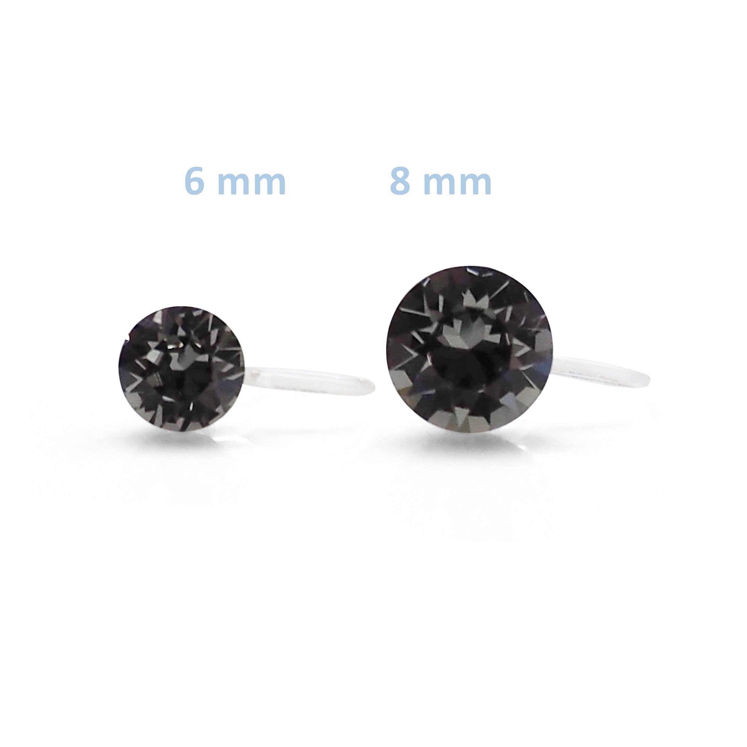 Black diamond clip on earrings Clearance