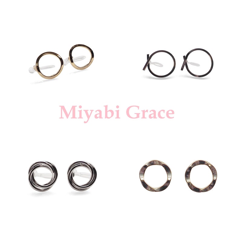 Circle Invisible Clip On Earrings Clip On Hoop Earrings Silver Stud Clip Earrings Knot Small Clip On Earrings Non Pierced Earrings image 9
