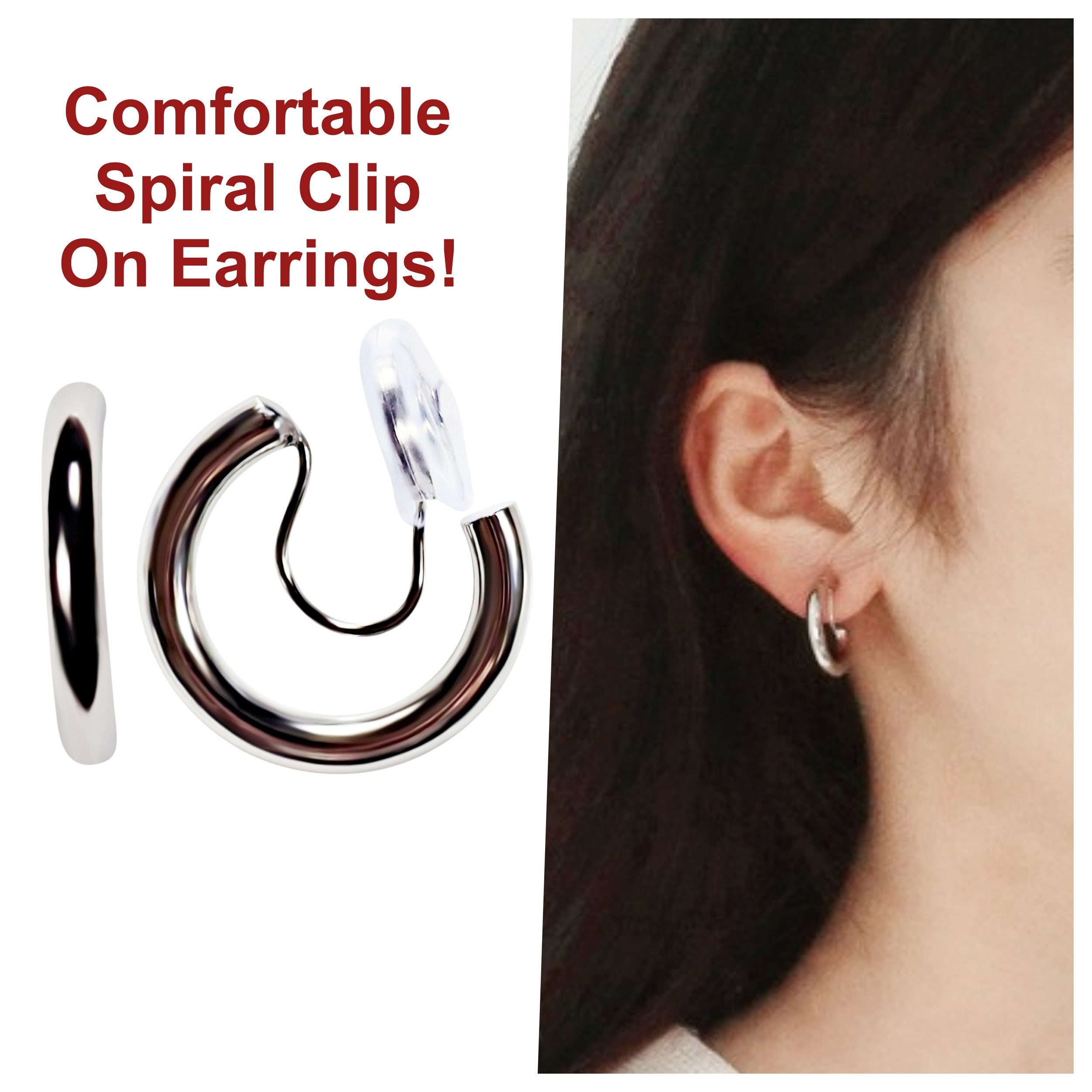 Silver Clip on Earring Converters Pierced to Clip Crystal 