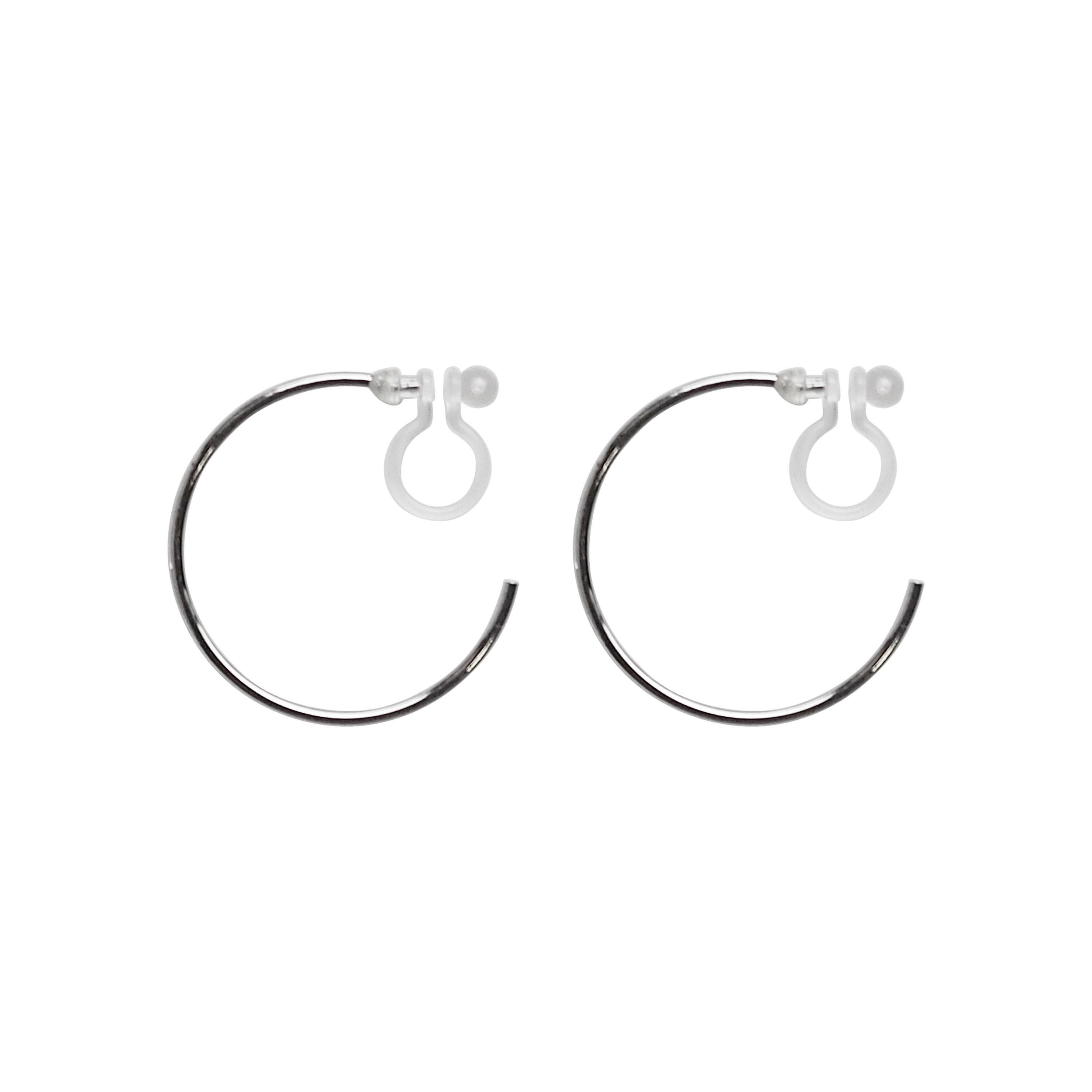 Silver Clip on Hoop Earrings Hoops Clip on Earrings Etsy