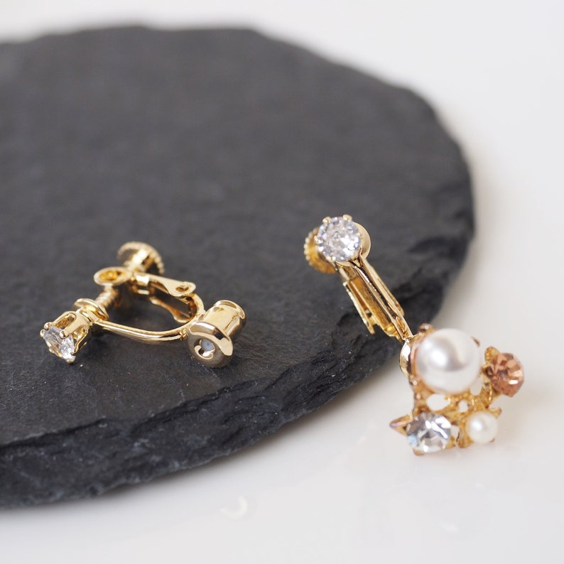 Gold Clip on Earring Converters Pierced to Clip Crystal Etsy