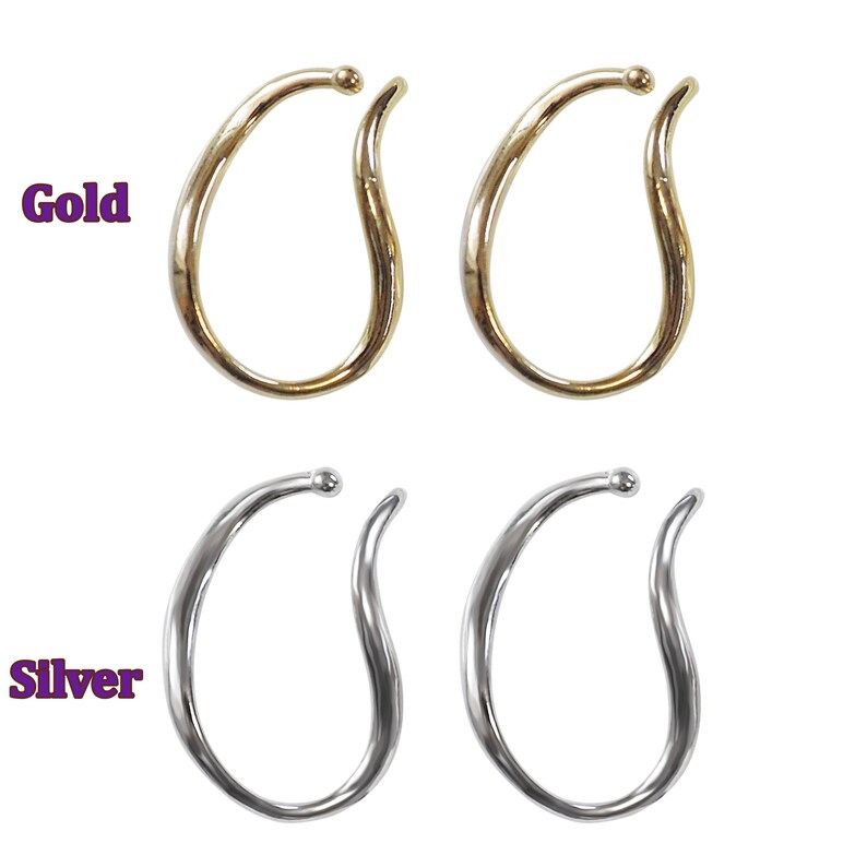 Silver Cuff Earrings Ear Cuffs Earrings Painless Minimal Etsy