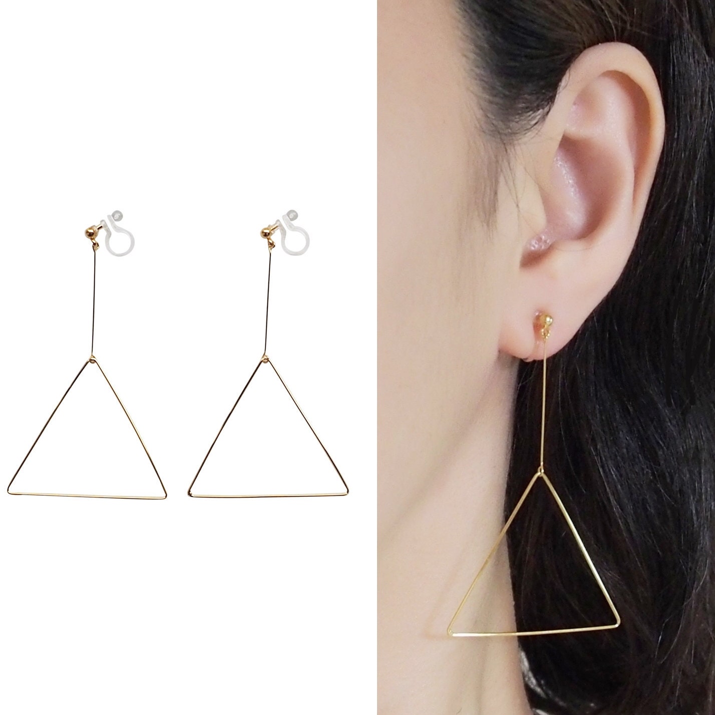 Comfortable Gold Invisible Clip on Earring Converters 