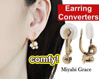 Clip On Earrings Converters, Pierced Earrings to Clip Earrings, Comfortable Convertible Earrings Converters, Gold, Silver, No Piercing