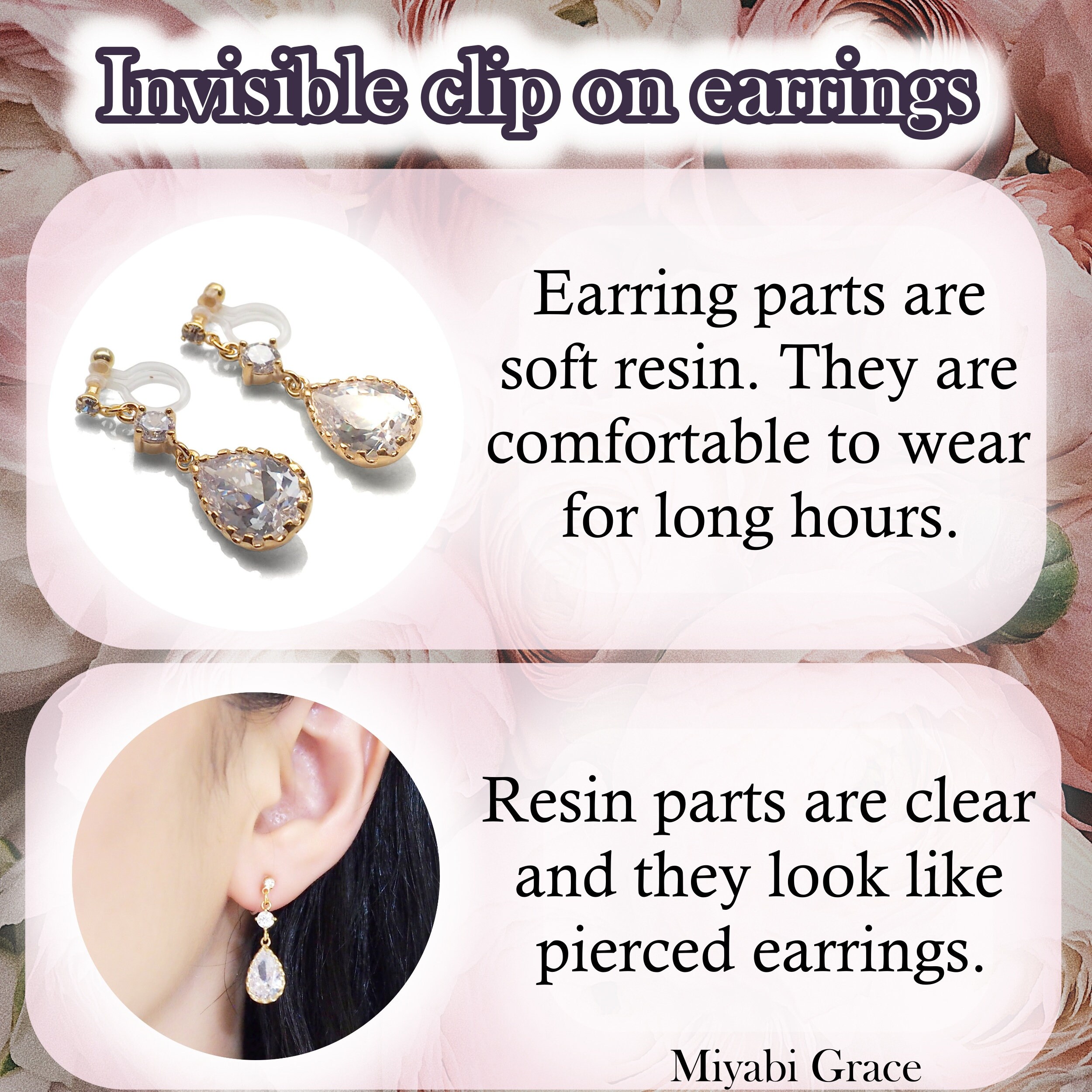 If you cannot find any stores which sell clip on earrings in your area,  buying items online, Miyabi Grace is the best solution