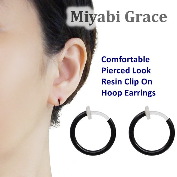 Comfortable Clip on Hoop Earrings Men's Silver Clip on Earrings