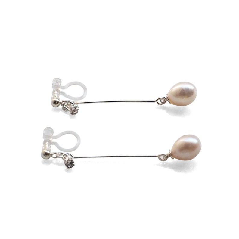 Freshwater Pearl Clip on Earrings Silver Clip on Earrings Etsy