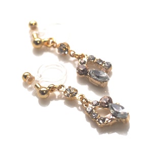 Invisible Clip On EarringsCrystal Clip On EarringsRhinestone image 4