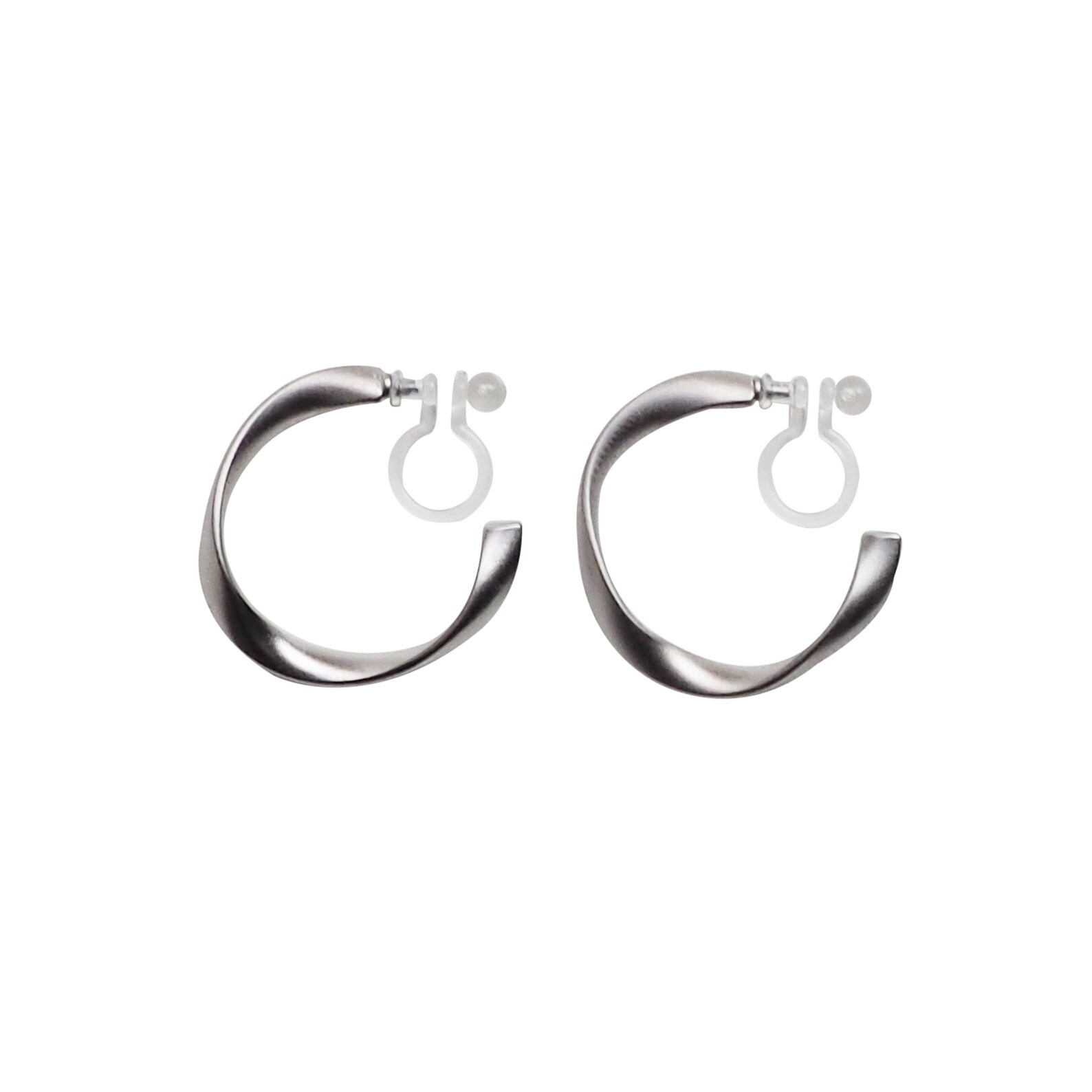 Twisted Clip on Hoop Earrings Silver Invisible Hoop Clip on Etsy