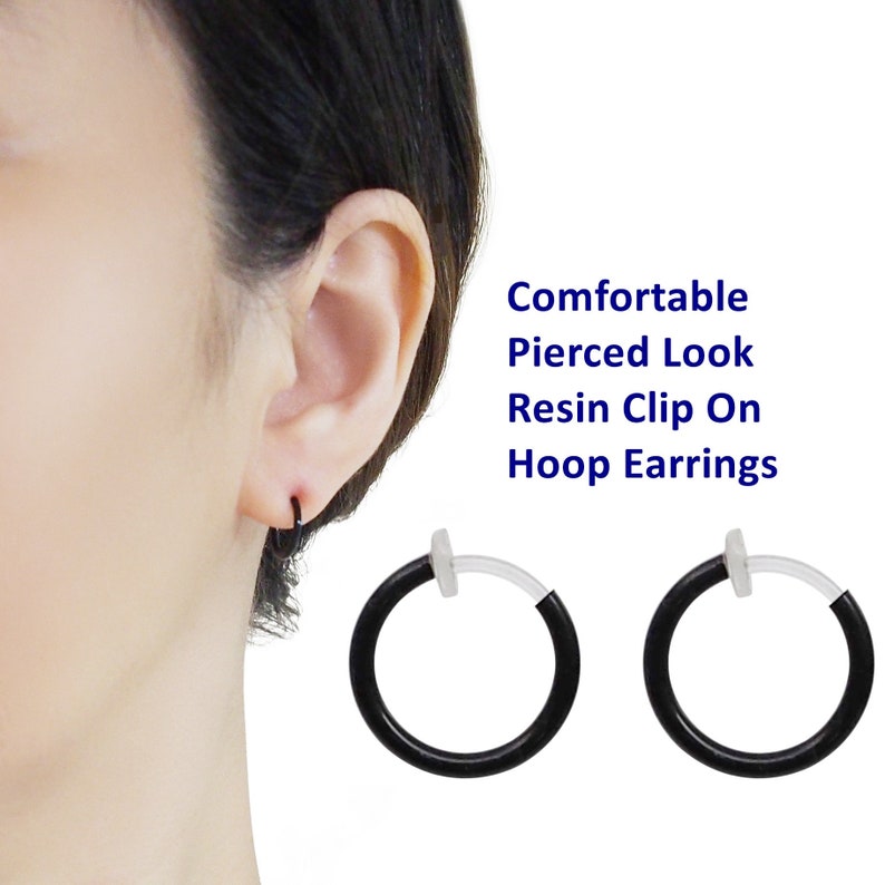 Men's Black Clip on Earrings Btsts Clip on Hoop Earrings - Etsy