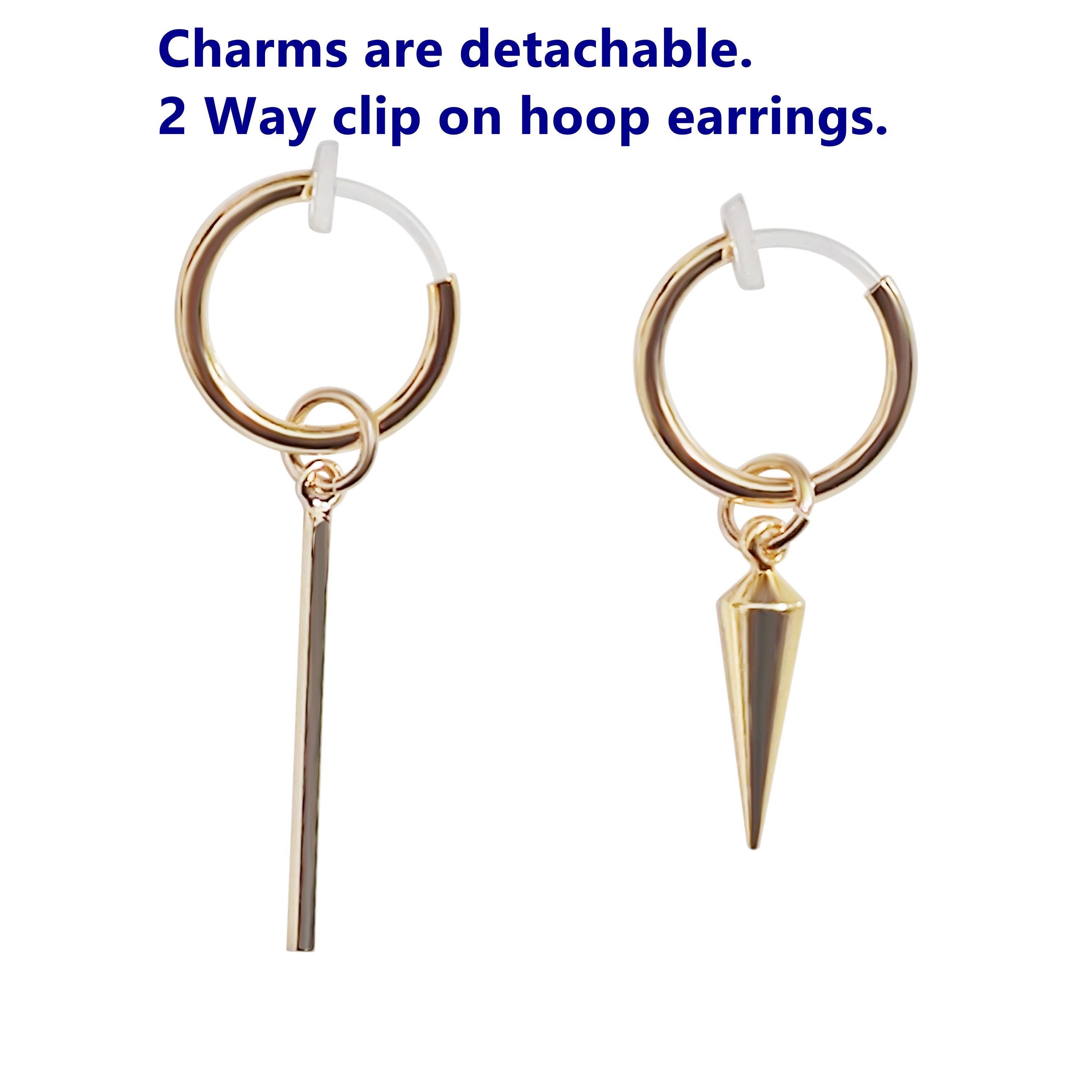 Comfortable clip on hoop earrings mens gold clip on earrings Etsy