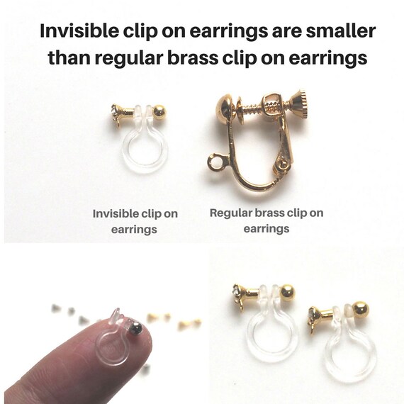 Comfortable Gold Invisible Clip on Earring Converters 