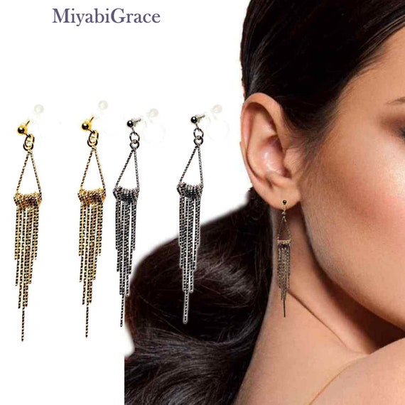 Fringe clip on earrings store