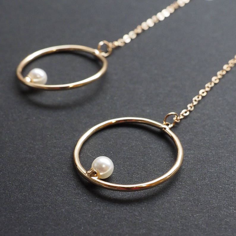 Pearl Clip on Earrings Dangle. Invisible Clip on Hoop Etsy