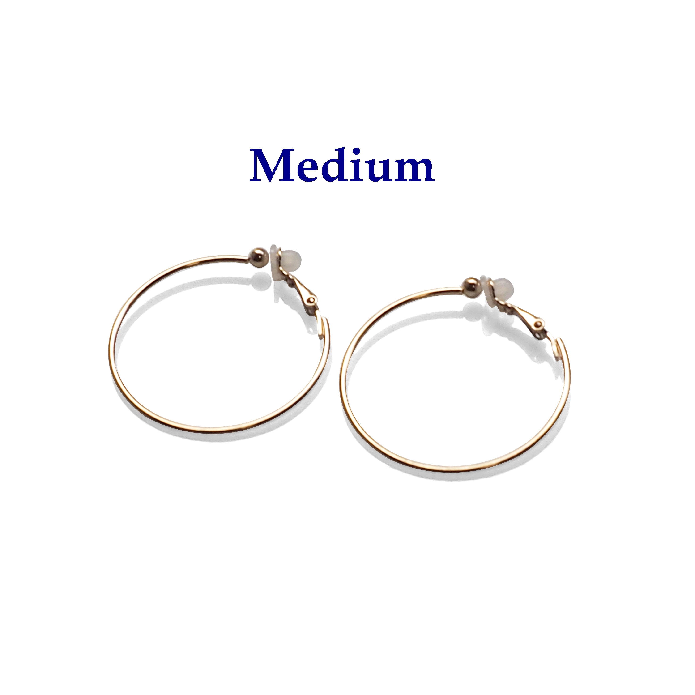 Large Gold Clip on Hoop Earrings Big Hoops Clip on Earrings Etsy