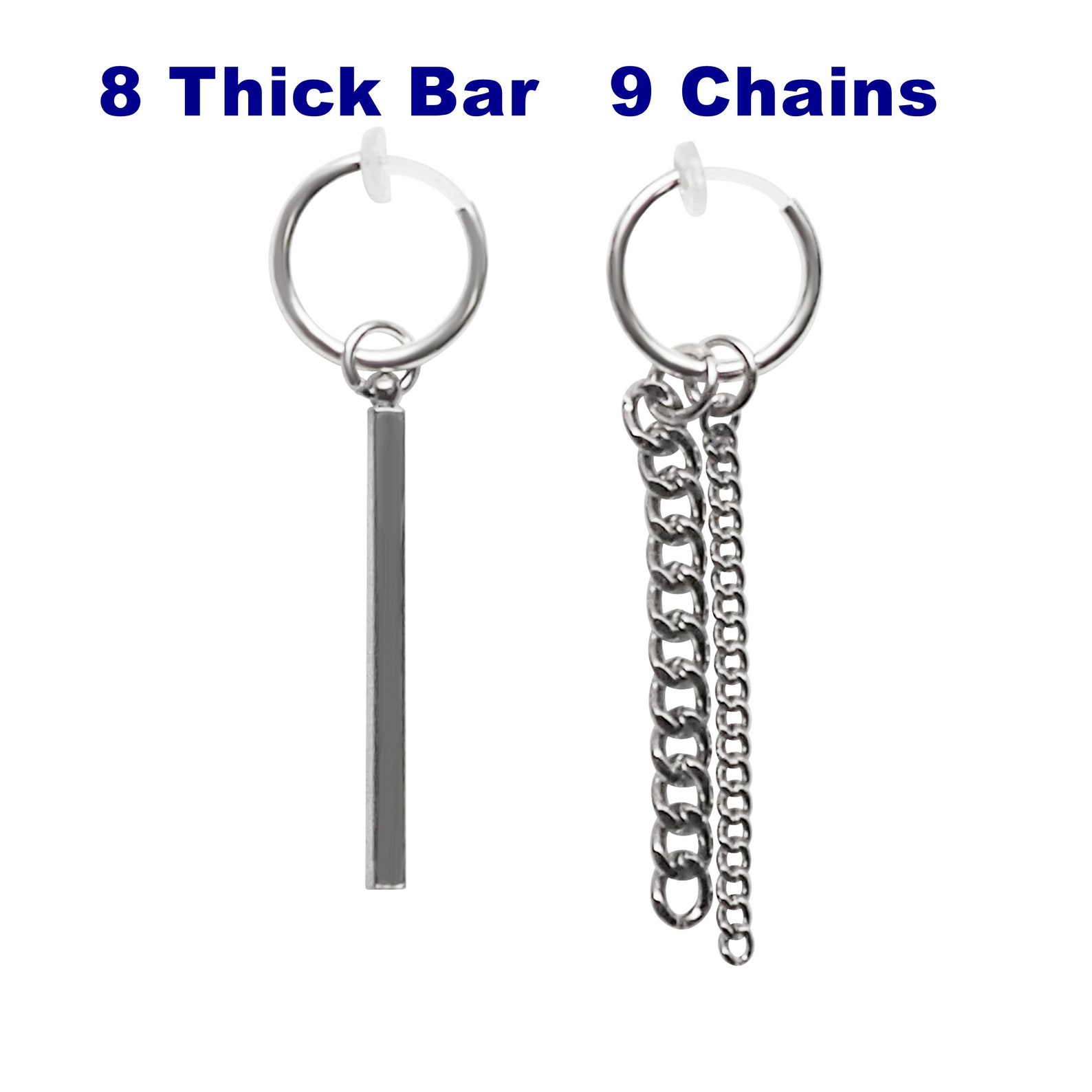 Comfortable clip on hoop earrings men's silver clip on Etsy