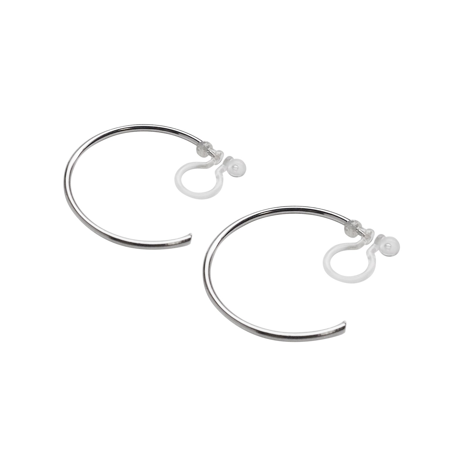 Silver Clip on Hoop Earrings Hoops Clip on Earrings Etsy