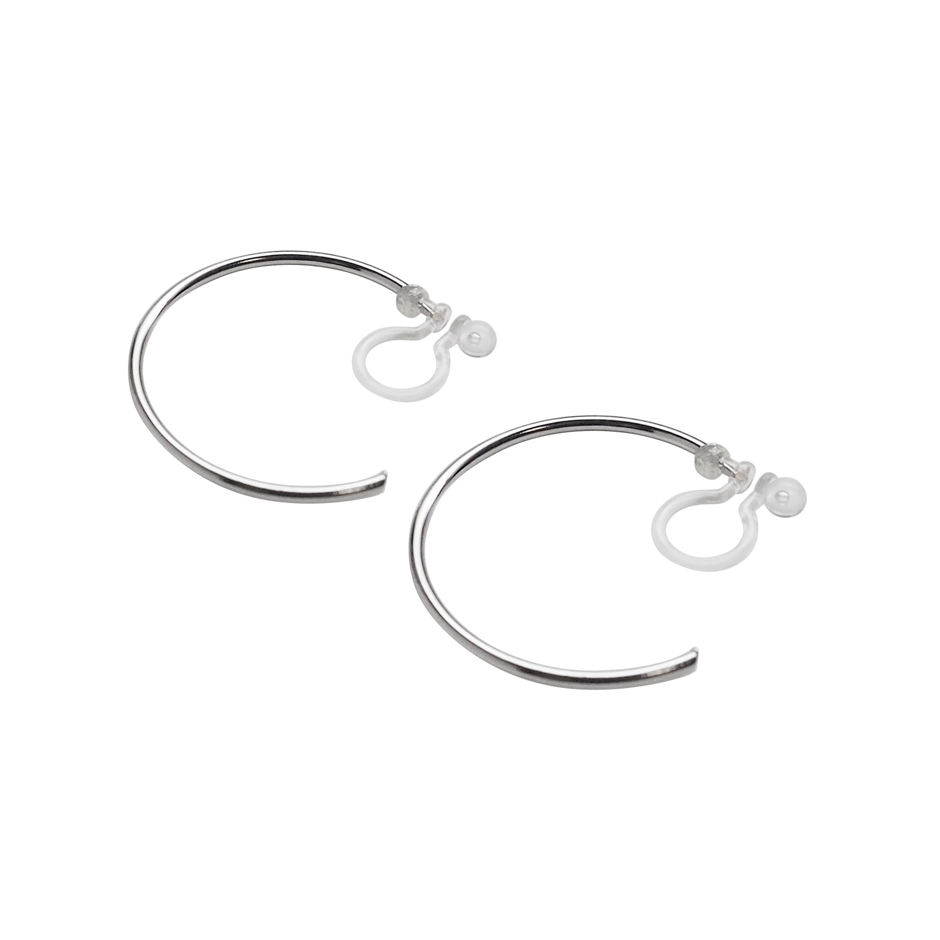 Silver Clip on Hoop Earrings Hoops Clip on Earrings Etsy