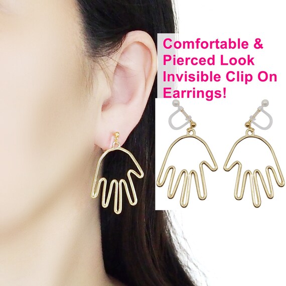 Picasso Face Clip on Earrings, Silver Side Human Face