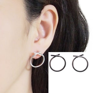 Circle Invisible Clip On Earrings Clip On Hoop Earrings Silver Stud Clip Earrings Knot Small Clip On Earrings Non Pierced Earrings image 1