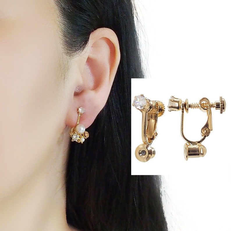 Gold Clip on Earring Converters Pierced to Clip Crystal Etsy