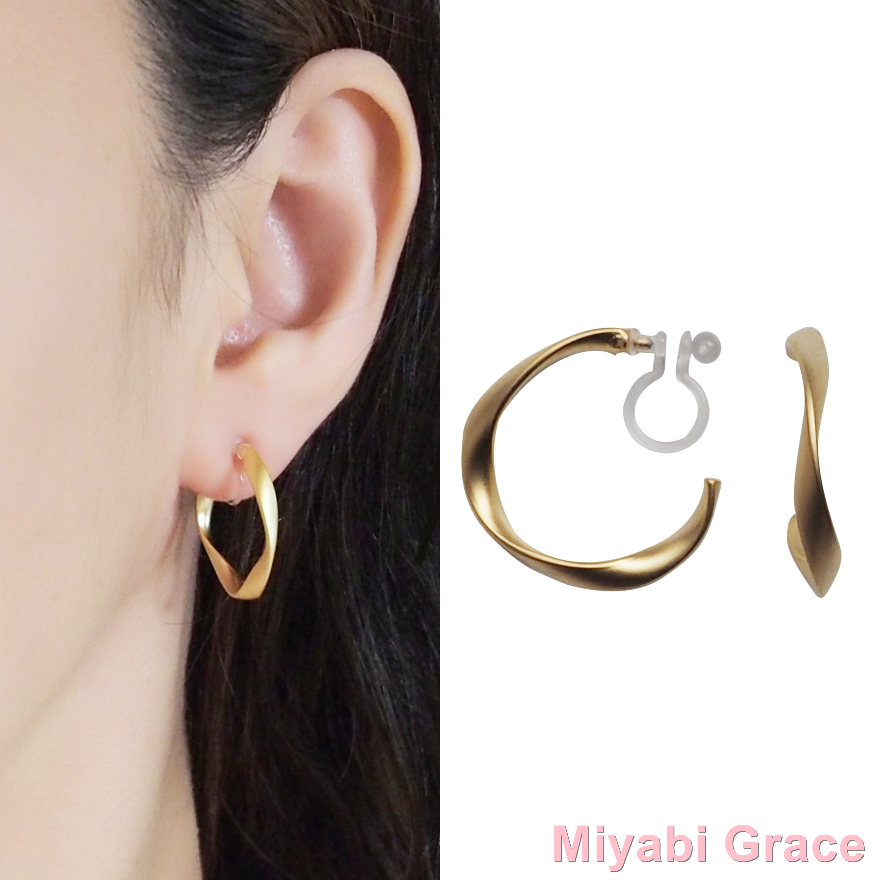 Gold clip on hoop earrings hoops clip on earrings invisible Etsy