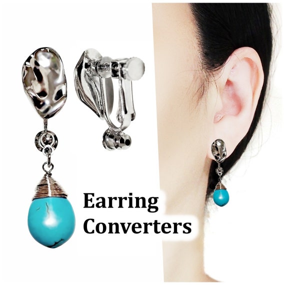 Earrings convert pierced to clip sale