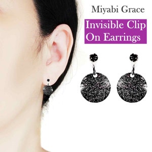 Baumeln Silber unsichtbare Clips an Ohrringe, Kreis Tropfen Ohrclips, nicht durchbohrt, runde Ohrclips für Frauen