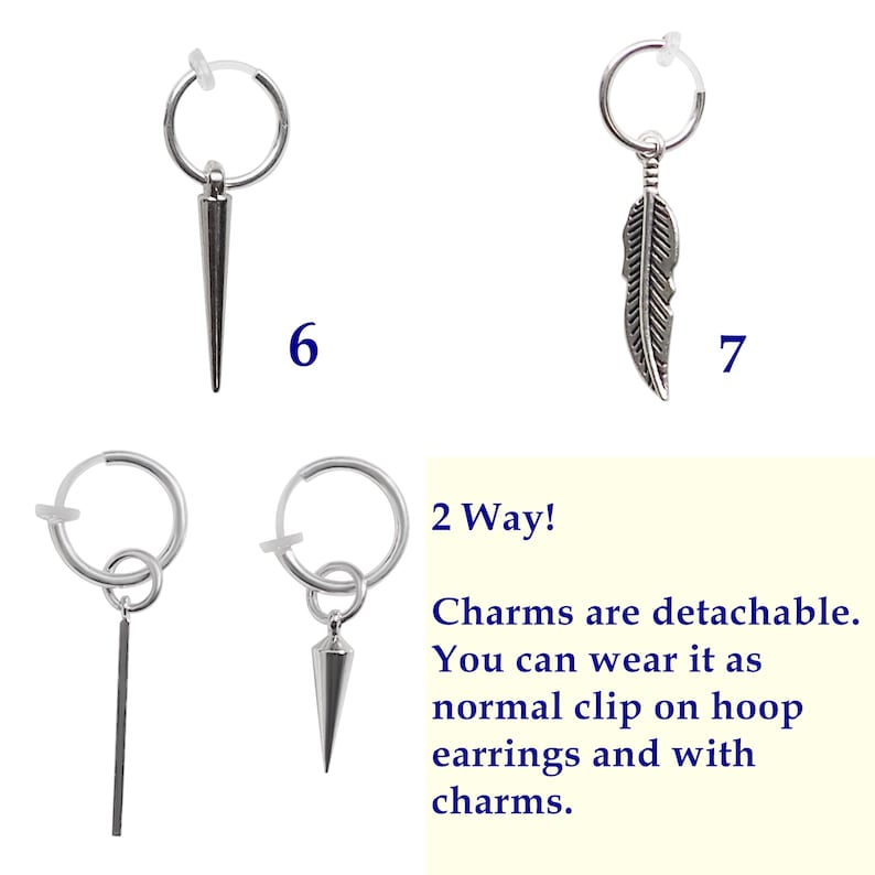 Comfortable clip on hoop earrings men's silver clip on Etsy