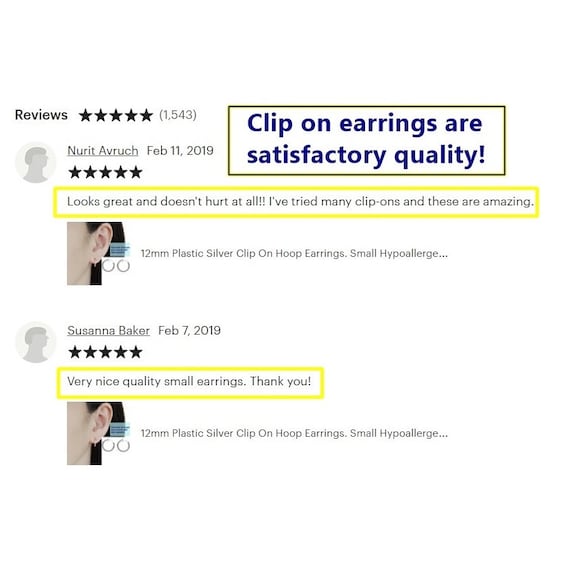 Comfortable Clip on Hoop Earrings Mens Gold Clip on Earrings