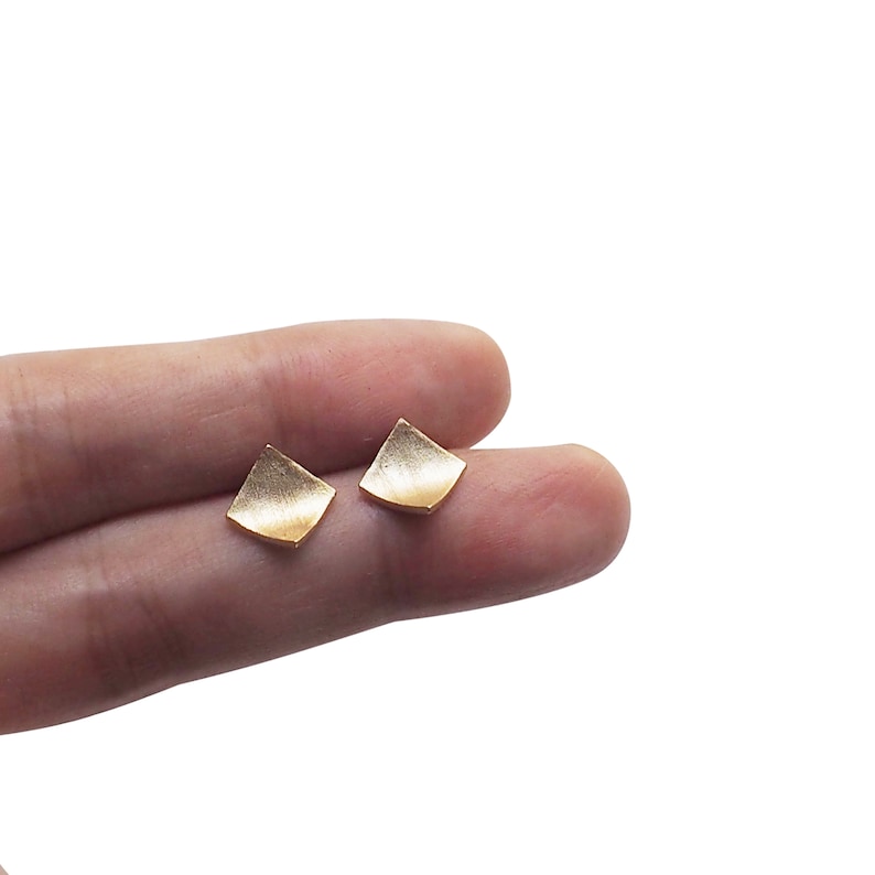 Gold earrings Square earrings Minimalist earrings Simple image 1