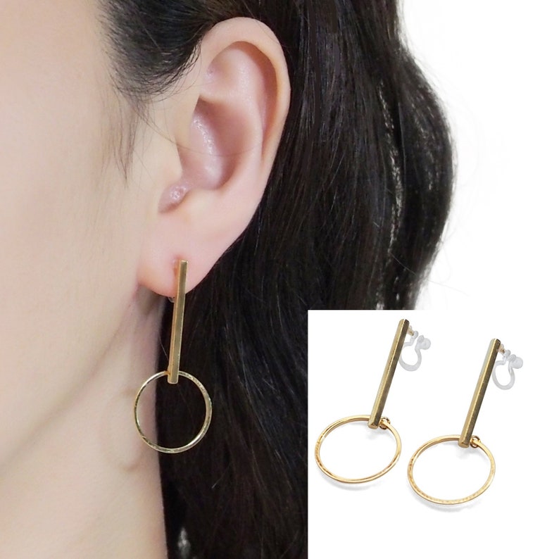 Gold Hoop Invisible Clip on Earrings Comfortable Clip on Hoop Etsy