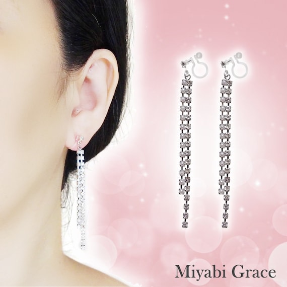 Crystal clip on earrings deals