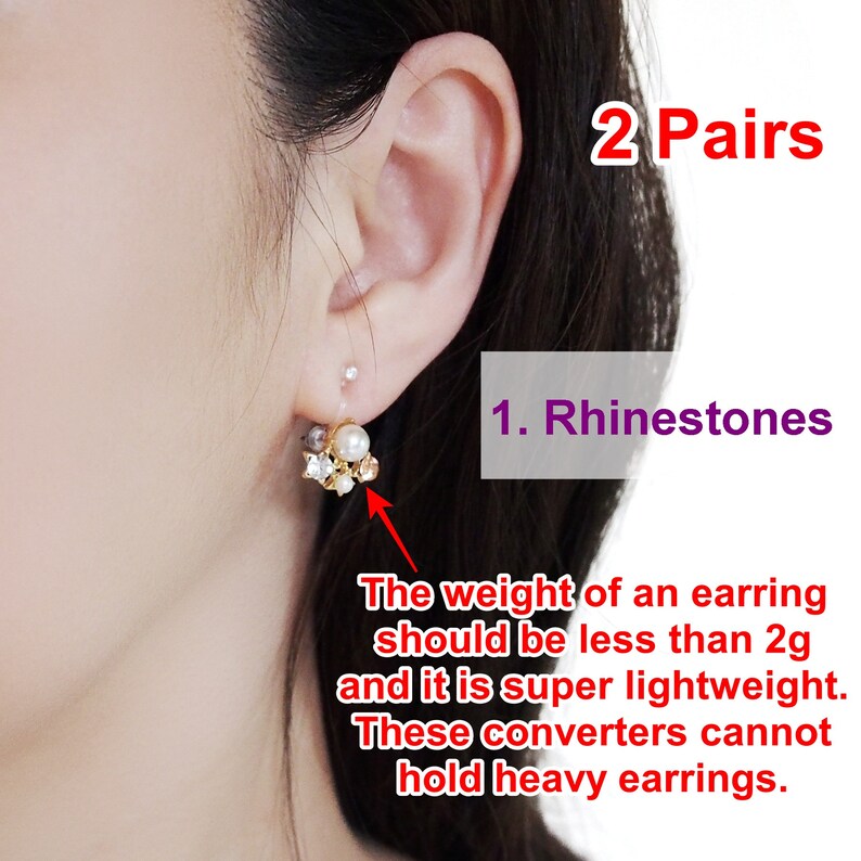 2 Pairs Super Comfortable Invisible Clip on Earring Etsy