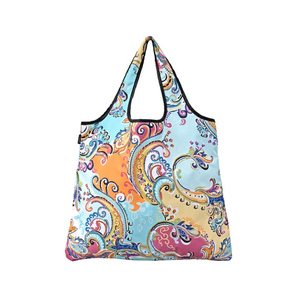 Stylish Reusable Shopping Bag | Eco Foldable Shopping Bag | Reusable Grocery Bag | Eco Bag | Eco-Friendly Shopping Tote | Modern Paisley