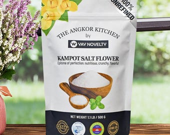 Kampot-zoutbloem (1,1 pound) - "Fleur de Sel" | Zeldzaam, mineraalrijk, met de hand geoogst zeezout | Zoals 'Flower of the Ocean' van Celtic Salt