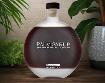 Jarabe de palma de palmyra (312 g) Edulcorante sin refinar procedente de la savia de la flor de la palma de palmyra / Bajo índice glucémico, rico en vitaminas y minerales, certificado orgánico